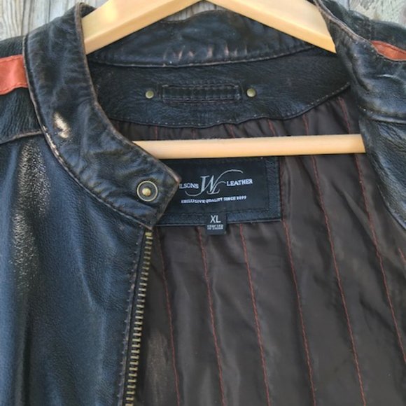 Wilson leather vintage motorcycle jacket - Picture 6 of 14